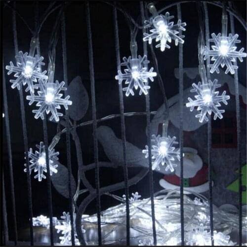 Factory Directly 7.5M 50led string Lights White Snowflake Lamp for Xmas Lighting Indoor Use Wedding Holiday Decoration