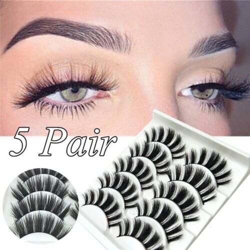 5 Pairs Mink Eyelashes Natural 3D Long Thick Mink Lashes Beauty Essentials Curly False Lashes False Eyelashes Full Strip Lashes