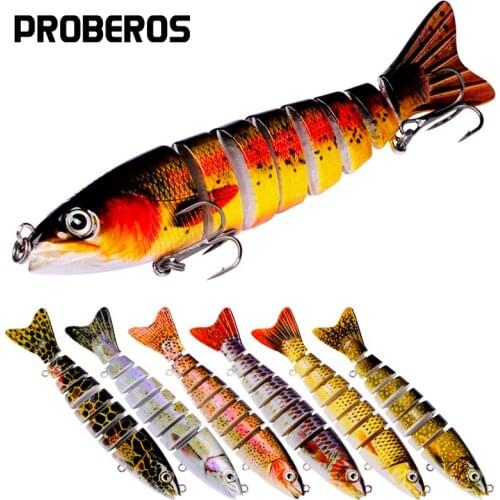 PROBEROS Swimbait 6pc/lot 8 Sections Fishing Lure 12.5cm/5"-0.65oz/18.8g Fishing bait 6# Hook Fishing Tackle