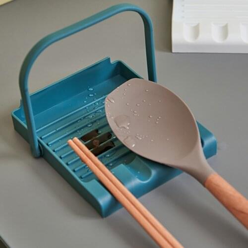 Lid Spatula Dishes Storage Rack Plastic Shovel Spoon Chopsticks Drainer Shelf Tableware Holder Rest Kitchen Supplies