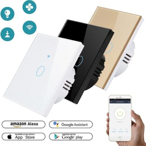 Wifi Touch Smart Light Switch Panel Wall 1/2/3 Gang EU Standard Smart life tuya/RF433 Remote Control Work With Alexa Google Home