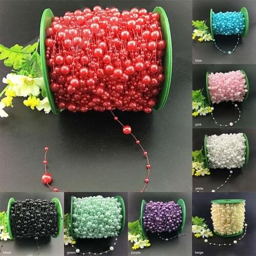 Wedding Decoration Bridal Tiara Fishing Line Multifunction Artificial Pearls 5M Event Party Supplies Beads Chain Garland Flowers
