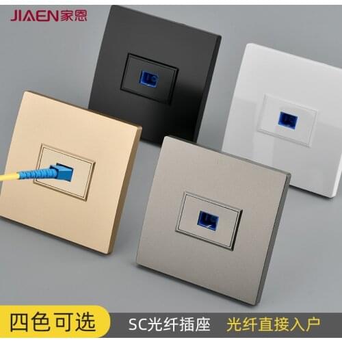 Type 86 Concealed one, two, three, single, double port optical socket panel SC optical fiber wall panel with optical cable