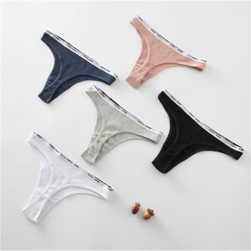 Fashion Pure Soft Cotton Low Waist Thongs Girls Underwear Women T-shaped Pants Seamless Underpants Sports Women Sexy Briefs