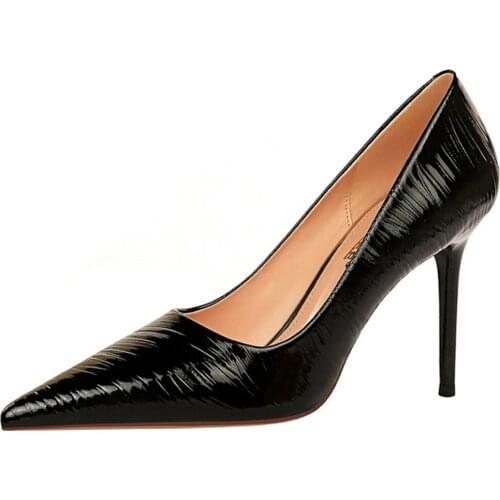 Sexy Woman Pumps Fashion Women 9.5cm Heels 2021 New High Heels Female Stiletto Wedding Party Shoes Large Size Women Basic Pump