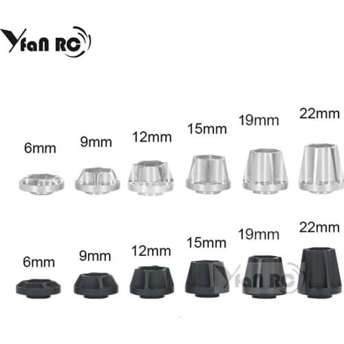 Yfan rc 2 Pcs Aluminum Alloy 12mm Wheel Hex Hub for 1/10 RC Crawler 1.9 2.2 Wheel Rim Axial SCX10 Traxxas TRX4 D90