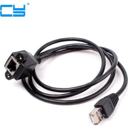 0.3m-5mRJ45 Cat 6 Male to Female Ethernet Lan Network Extension Cable Cord with Panel Mount Holes for PC Laptop