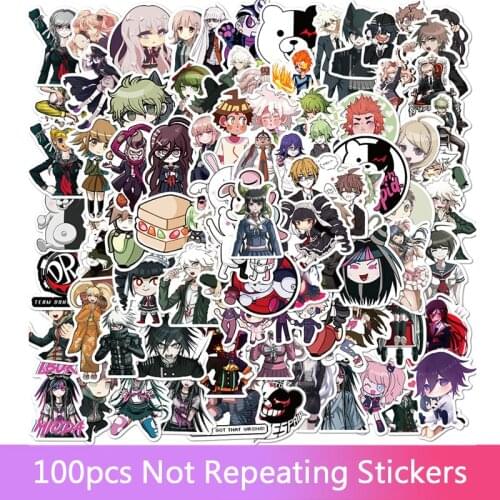 100pcs game animation bullets broken monokuma graffiti stickers mobile phone shell skateboard luggage super waterproof stickers