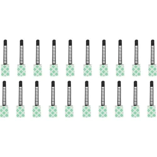 20Pcs Black Sticky Adjustable Wire Ties Cable Clips Clamp Plastic Self Adhesive Cable Ties Fix Holder Clips