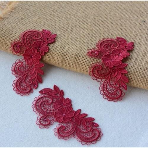 5 Pieces/lot 11*4cm 2 Styles Delicate Dress Applique Lace Fabric Costume Decor Accessories DIY Neckline Collar Sewing Trims