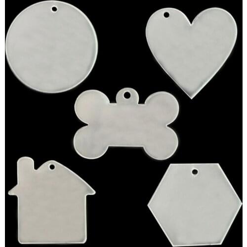 50 Pcs Clear Acrylic Blanks Keychain Necklace Pendant Transparent Tags for DIY Projects Vinyl Accessories Party Supplies