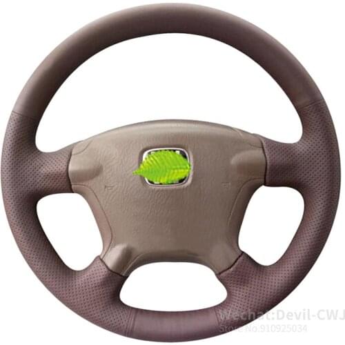 Alcantara For Honda CRV Sixth Gen Accord Stream Hand-stitch Steering Wheel Cover Leather Suede Leather Carbon Fiber 2001-2006