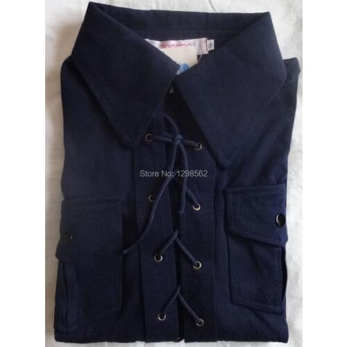 Pure cotton double-breasted coat wing chun long-sleeve clothing martial arts dark blue clothest-shirts