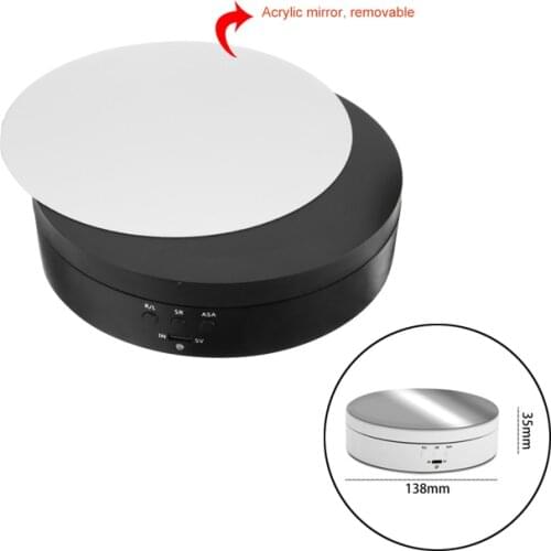 Electric Rotating Jewelry Watch Display Stand Base Turntable Rotary Mirror Surface Jewellery Packaging Display Jewelry Box