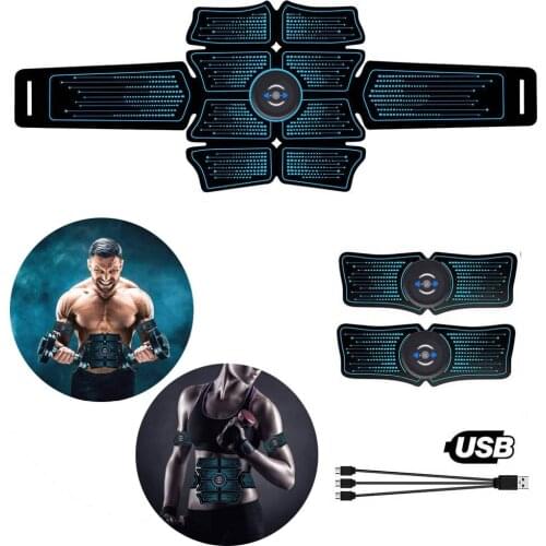 EMS Abdominal Muscle Trainer Fitness Equipment Exercise Stimulator Device Machine Body Slimming Burning USB Charging Home Gym