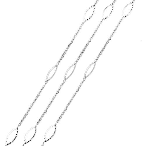1 Meter 316L Stainless Steel Hypoallergenic Cross Link Oval Link Bulk Chain Fit DIY Necklace Anklets Jewelry Making Wholesale
