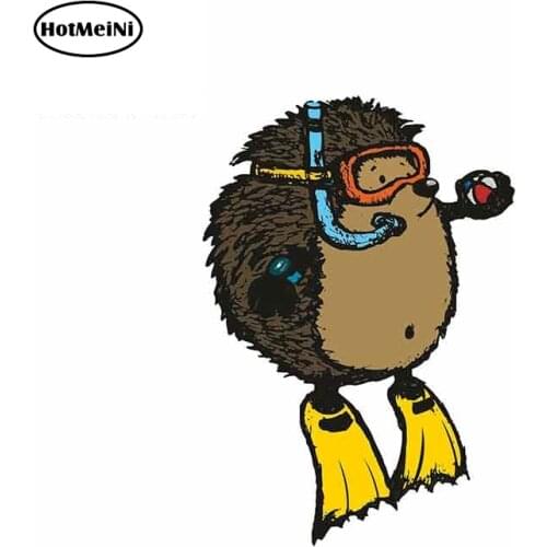 HotMeiNi 13cm x 9cm for Scuba Diving Hedgehog Funny Car Stickers Vinyl Truck RV VAN 3D JDM Car Accessories Anime Comic