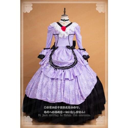 [Customize] Game Final Fantasy 7RE FF7 Cloud Strife Purple Princess Bridal Dress Cosplay Costume Halloween Suit For Women New