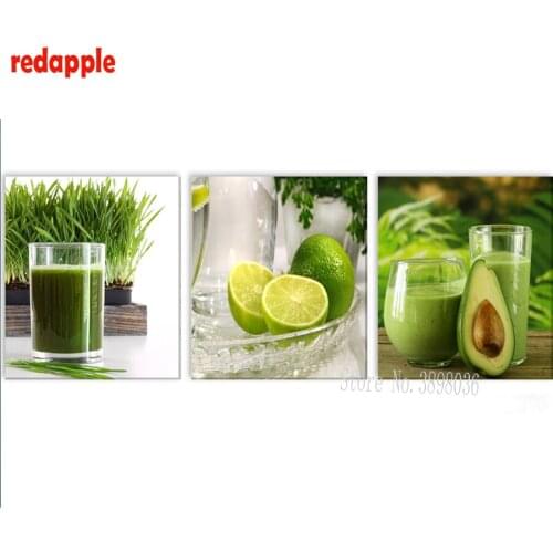 Fruits diamond painting 5d diy pictures full Square diamond mosaic paintings Diamond embroidery cross stitch kitchen decor 3pcs