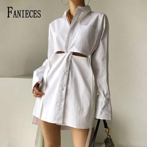 FANIECES Summer Autumn Shirt Dress Streetwear Female Long Sleeve Ladies Elegant Women Short Dresses Vestidos Mujer Verano 2021