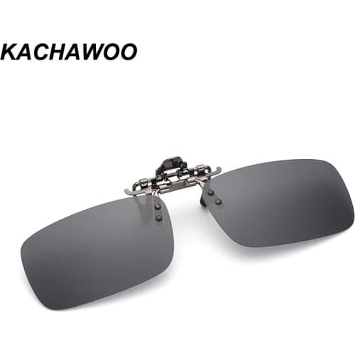 Kachawoo uv400 polarized sunglasses clip on myopia glasses high quality unisex clip-on night vision glasses for driving men