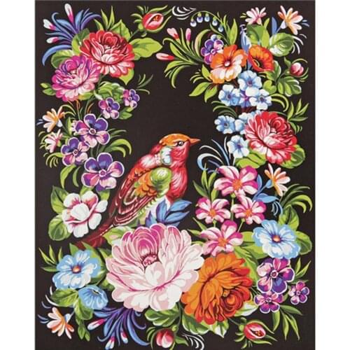 Peony Flower DIY Cross Stitch 11CT Embroidery Kits Needlework Craft Set Printed Canvas Cotton Thread Home Decoration For Living