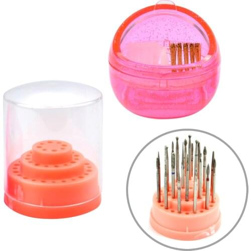Nail Drill Bits Cleaning Brush Box for Electric Manicure Machine Drills Portable Wash Nail Art Tool Cleaner Acrylic YZWLE Kits