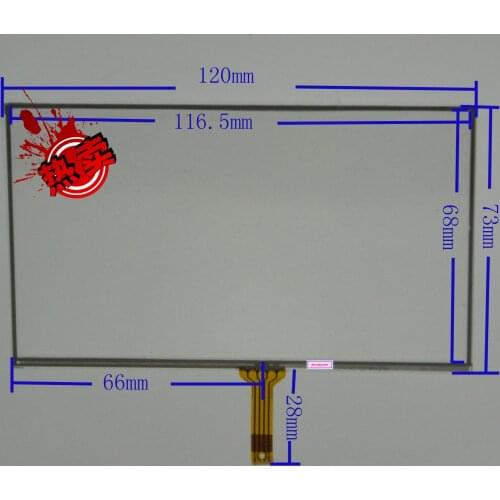 Wholesale 5 " four-wire 120*73 resistance touch handwriting screen compatible for Newsmy Q8 4.0 high quality