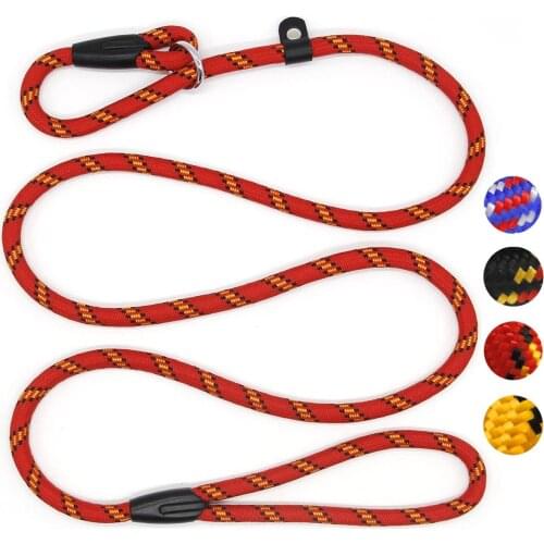 Dog Rope Leash, 5 FT Pet Slip Lead, Dog Training Leash, Standard Adjustable Pet Nylon Leash for Small Medium Dogs 10-80 lb Walki