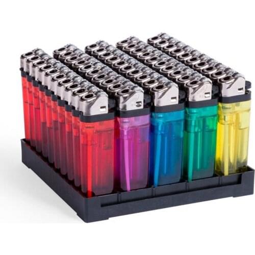 Lighters lighter stone colors transparent pack 50 disposable lighter display box