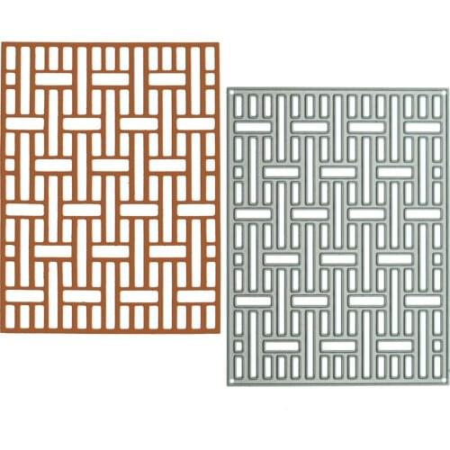 Rectangle Brick Wall Pattern Metal Cutting Dies Scrapbooking Handmade Craft Paper Cutter Card Photo Album Background Decorating