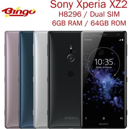 Sony Xperia XZ2 H8296 Unlocked 4G Dual SIM Android Original Mobile Phone 5.7" Octa Core 19MP RAM 6GB ROM 64GB NFC Fingersprint