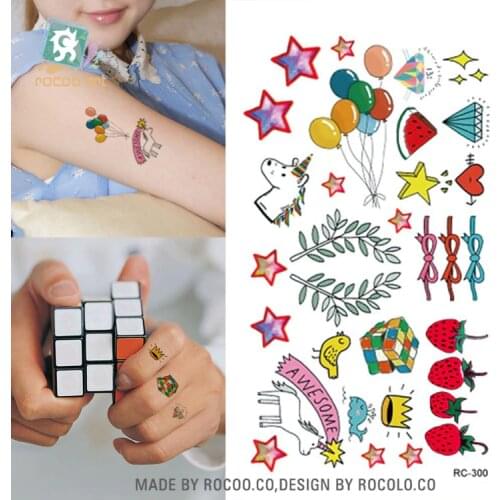 Christmas Gift Little Elements Waterproof Temporary Tattoo Sticker Lovely Fake Taty Tatouage Temporaire For Child Rocooart RC300