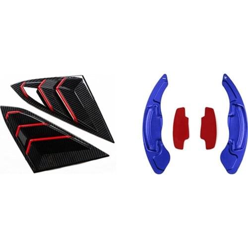 Rear Window Triangular Carbon Fiber with Red Line with Shift Paddle Steering Wheel Shifter Paddlers Extension