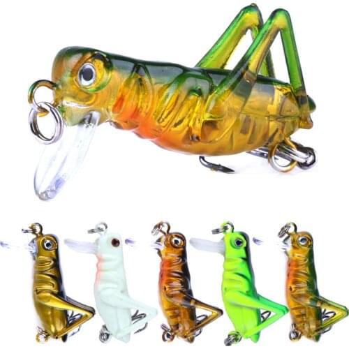 1pcs 35mm 3g Grasshopper insects Fishing Lures Flying Wobbler Lure hard bait Lifelike Artificial baits Bass Swimbait Pesca