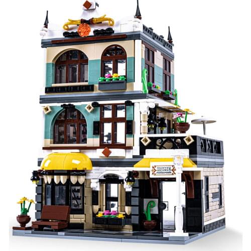 1186Pcs MOC City Street View Architecture Garden Hotel Creativity Buidling Blocks Bricks Kid Educational DIY Toys Birthday Gifts