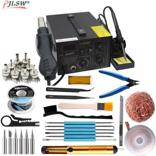 852D+ 220V Pump Type Hot Air Heat Gun Digital Soldering Iron 2in1 SMD Hot Air Rework Solder Station