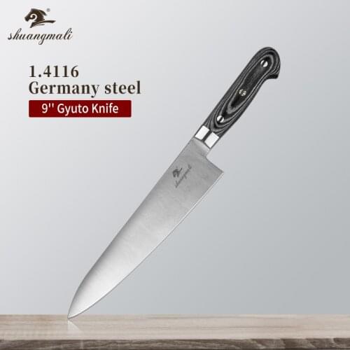 9 Inch Professional Gyuto Cleaver Knife Germany 1.4116 Stainless Steel Kitchen Chef Cleaver Knives Utility Slicing Cleaver Knife