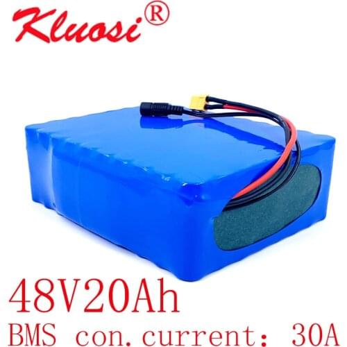 KLUOSI 48V 20Ah 13S8P 1200W 48V Battery 54.6V Li-ion Battery Pack with 30A BMS for Motor Electric Scooter Vehicle Ebike Bicycle