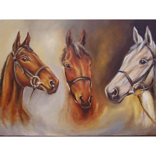Diy 5d diamond embroidery three horse Diamond Painting Full drilling Cross stitch wedding decoration RS2030