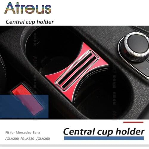 Atreus 1pcs Interior cup hoder decor car sticker For Mercedes W169 W117 W156 A Class CLA GLA Accessories For Mercedes Benz