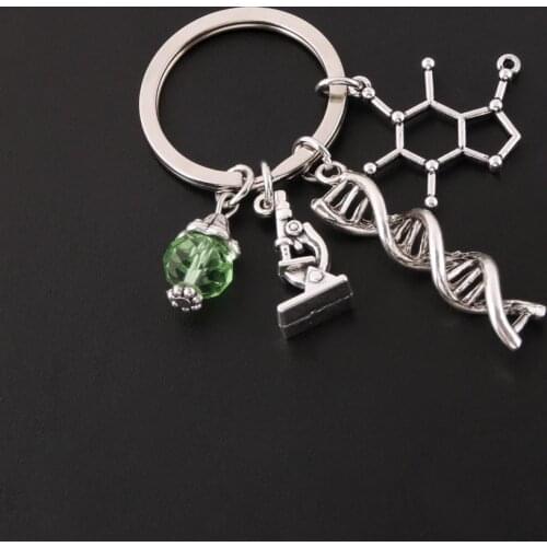 NEW Science Jewelry Microscopes DNA Doctor Pendants Neuron Key Chains Anatomy Neurology Biology Key Ring Gift