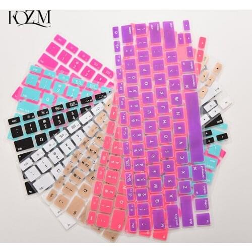 7 Candy Colors Silicone Keyboard Cover Sticker For Macbook Air 13 Pro 13 15 17 Protector Sticker Film