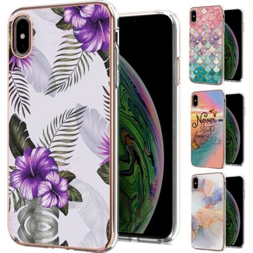 Flower Phone Cases for iPhone 11 12 Pro Max Mini SE 2020 XS XR 7 8 Plus Fundas Luxury Thicken Shockproof Soft IMD Colorful Cover