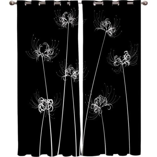 Flower Lycoris Radiata Window Curtains Home Decor Kitchen Items Curtain Panel Curtains for Living Room