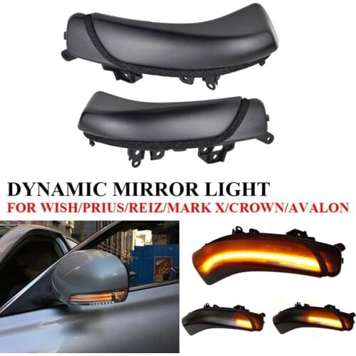 DHBH-Dynamic Turn Signal Light Side Wing Mirror Indicator Rearview Mirror Lamp for Toyota WISH/PRIUS/REIZ/MARK X/CROWN/AVALON