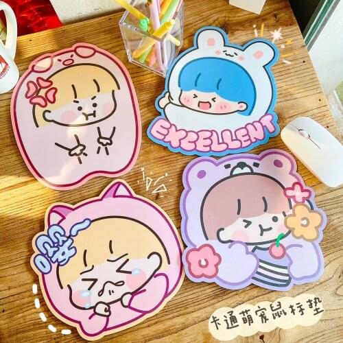 Ins cartoon desktop mouse pad cute computer desk pad thickened small rubber pad gaming computer non-slip mouse pad