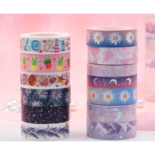 Kawaii Daisy moon Washi Tape Ocean geometry Decorative Adhesive Tape DIY Scrapbooking Sticker Label Stationery Masking tape