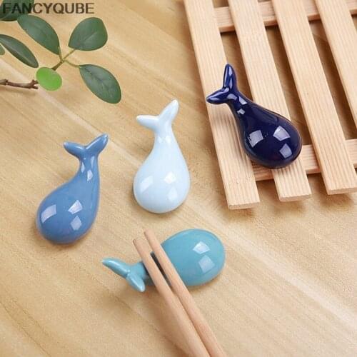 Creative Nordic Ceramics Knife Fork Spoon Holder Whale Ceramic Chopsticks Rest Creative Chopsticks Rest Table Decoration