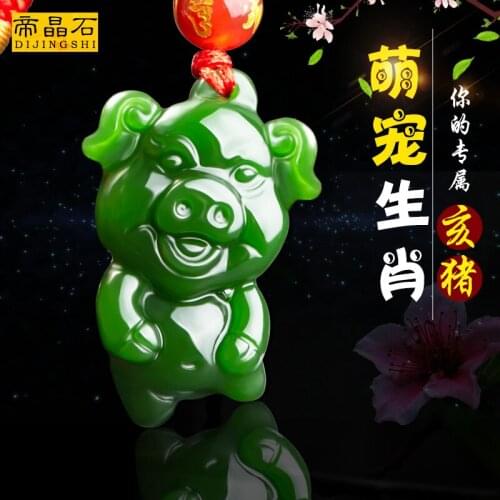 Natural hetian green jade pendant Chinese Zodiac jade necklace women pendants jadeite jade necklaces jewelry jrabbit snake ox